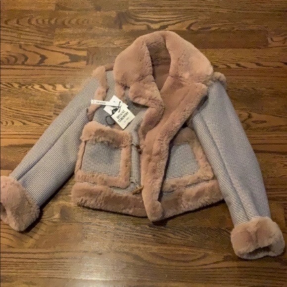 Opening Ceremony Insomniac Reversible Faux-Fur Houndstooth Jacket - Picture 2 of 10